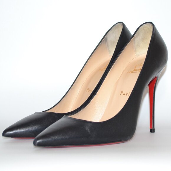 Christian Louboutin W/ Box Black Nappa Décolleté Heels SIZE 9.5 EU 39.5 - Picture 4 of 16